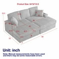 thumbnail image 4 of 84" Loveseat Cloud Couch with 2 Ottomans and 2 Cup Holders, Modular Deep Seat Sectional Sofa with Hidden Storage and Throw Pillows for Living Room, Beige, 4 of 9