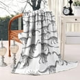 thumbnail image 2 of White Cartoon Dinosaurs Skeletons Pattern Blanket,Comfortable Soft Lamb Wool Throw Blanket,All Season,Warm Lightweight Blankets for Sofa Bed Couch Living Room Chair,50"x60", 2 of 4