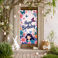 thumbnail image 4 of Happy Birthday Banner Floral Butterfly Design Backdrop Ideal for Party Celebrations Home Décor Photography Backdrop Spring Garden Wall Background, 4 of 4