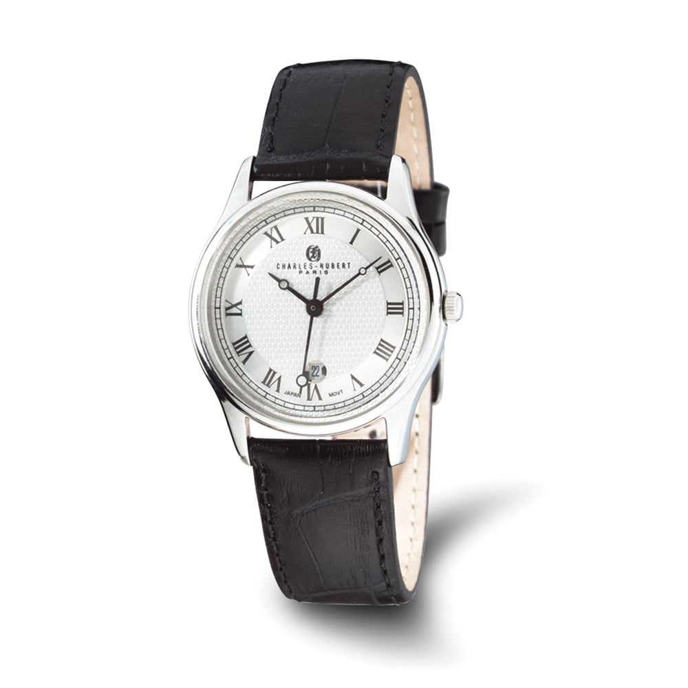 Ladies Rectangular Crystal Black Dial Watch by Charles  display picture 1