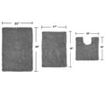 thumbnail image 2 of Home Weavers Fantasia Bath Rug 100% Cotton Non-Slip Bathroom Rug Set Machine Washable Bathroom Rug-17"x24", Bath Rug- 21"x34", U Shaped Contour- 20"x20", Gray Color 3 Piece Bath Rug set, 2 of 6