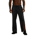 thumbnail image 2 of Men's Tear Away Pants with Full Zipper Legs, Breakaway Cotton Sweatpants Open Bottom for Sports, Dance and Performance,Black,L, 2 of 5