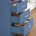 thumbnail image 6 of Homfa 71" Tall Bookcases with 3 Large Drawers, 3 Tier Wooden Storage Bookshelf for Living Room Home Office, Blue, 6 of 7