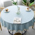 thumbnail image 3 of Three-dimensional Jacquard Checkered Round Tablecloth Cotton Linen Tassels Dust-Proof Table Cover For Dinner Party Wedding Decor Yening, 3 of 5