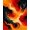 Red Orange Black, Pattern 3, variant on ODIKA Optical Illusion Abstract Molten Rift Motif Hallway Border Glowing Easy Care Kids Safe for Small Living Room, Playroom, Bedroom