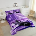 thumbnail image 3 of American Flag Comforter Set Camo Aircraft Bedding Vintage Retro Stars And Stripes Bedding Sets, Airplane Army Force Theme Duvet Set With 1 Pillowcase, Purple, 3 of 6