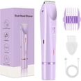 thumbnail image 1 of Rasoir Double Tête pour Femmes (Violet), Tondeuse Bikini Électrique, Utilisation Humide et Sèche, Épilation, 1 of 5