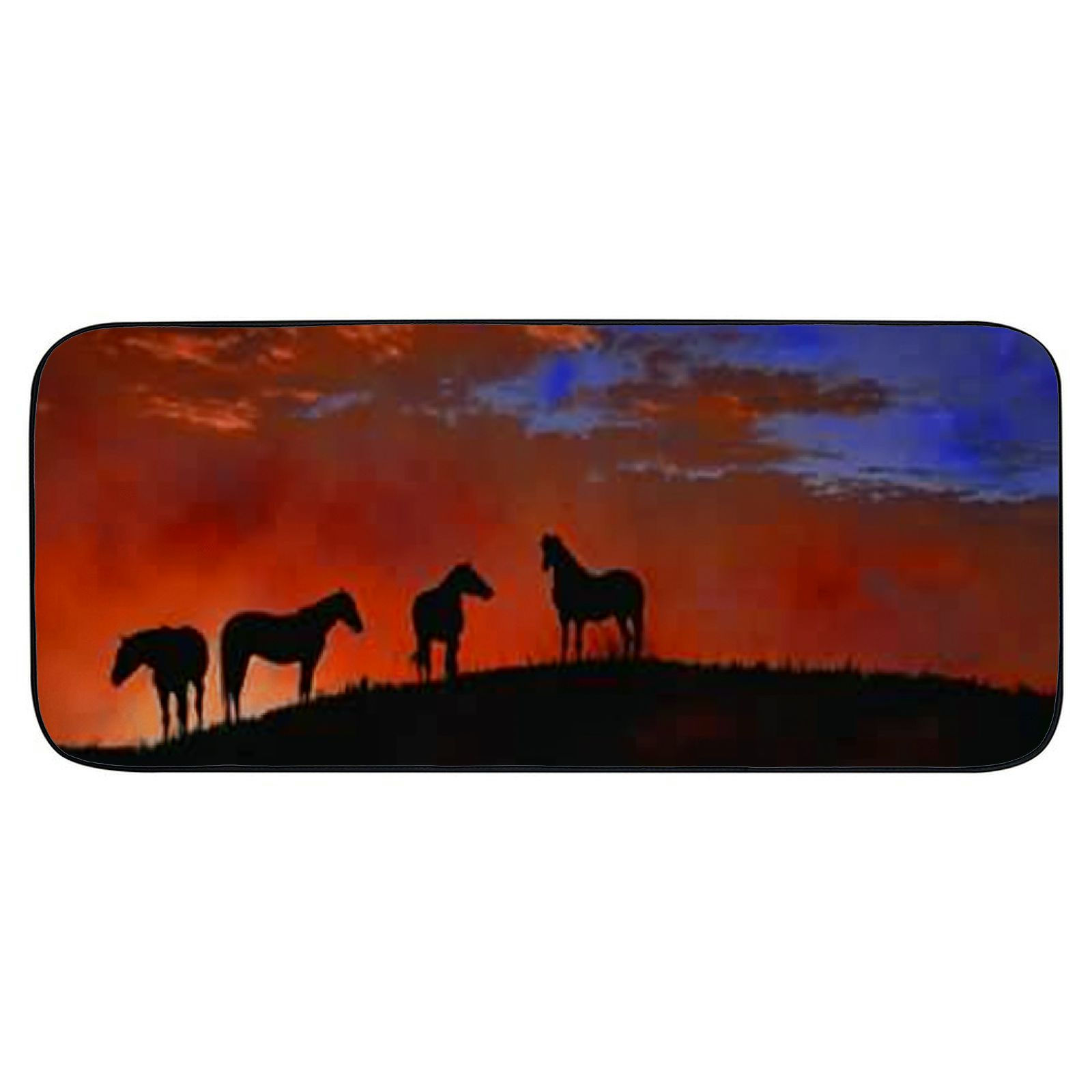 Qinduosi Natural Scenery Horses Stars Door Mats D with Non-Slip Rubber Backing Mat for Indoor Outdoor Home Patios Garden Entrance Decor 19.68*47.24 in