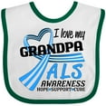thumbnail image 3 of Inktastic I Love My Grandpa ALS Awareness Support, Care, Cure Boys or Girls Baby Bib, 3 of 4