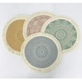 thumbnail image 4 of Fennco Styles Unique Dream Catcher Fringe Cotton Placemats 14-inch Round, Set of 4 - Pink Decorative Boho Table Mats for Home Decor, Dining Table, Banquets and Special Events, 4 of 6