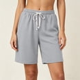 thumbnail image 6 of Besolor Summer Shorts for Women Wide Leg High Waist Elastic Drawstring Casual Loose Loungewear Workout Short Pants with Pockets, 6 of 6