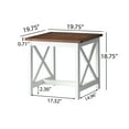 thumbnail image 3 of Noble House Indoor Farmhouse Cottage Acacia Wood End Table with Frame,Dark Oak,White, 3 of 8