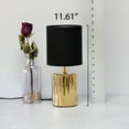 thumbnail image 6 of Simple Designs 11.61" Ruffled Metallic Gold Capsule Bedside Table Lamp with Black Shade, 6 of 7