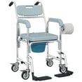 thumbnail image 1 of HOMCOM Shower Chair with Wheels, Bedside Commode Wheelchair for Seniors, 1 of 10