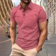 thumbnail image 1 of Camisetas Elvqul para Caballero Rojo Liso Casuales Manga Corta Botones con Solapa Deportivas, 1 of 8