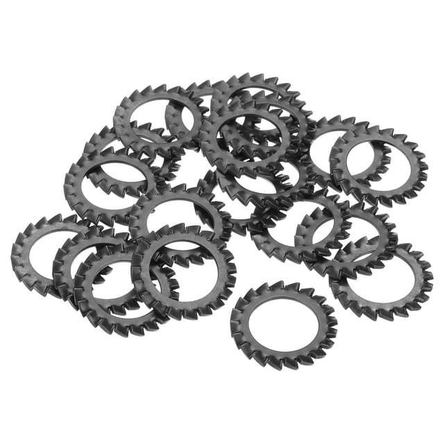 20Pack External Tooth Lock Washer M22 Carbon Steel Serrated Locking Washer Black