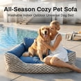 thumbnail image 2 of Opulent Oversized Pet Sofa Bed, Jumbo High-Back Plush Cushion, Removable Washable Cover, Non-Slip Base, All-Season for Dogs Cats Up to 99lbs, 2 of 13
