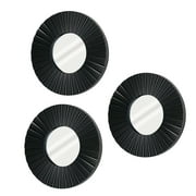 Mainstays Modern Round Wall Mirror in Black Home 10" x 10" Wall Dcor Set of 3
