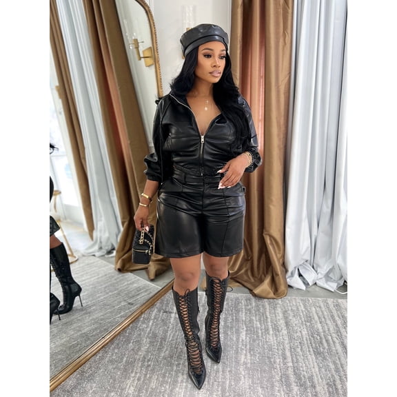 Cropped Jacket & Shorts Outfit Set