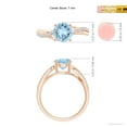 thumbnail image 4 of Angara Natural 1.12 Ct. Aquamarine with Diamond Infinity Ring in 14K Rose Gold for Women (Ring Size: 12), 4 of 9