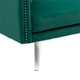 thumbnail image 2 of 65" Accent Sofa, Modern Velvet Futon Sofa Bed with Adjustable Backrests and 2 Pillows, Convertible Loveseat Sofa Sleeper Bed with Nailhead Trim for Living Room, Bedroom, Apartment, Green, 2 of 7