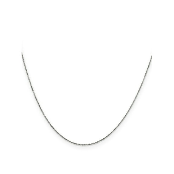 FJC Finejewelers 14 kt White Gold WG Bright Cut Round Open Link Cable Chain 22 Inches x 0.6 mm