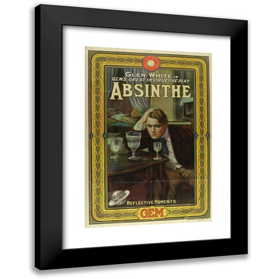 Anonymous 11x14 Black Modern Framed Museum Art Print Titled - Absinthe (1914)