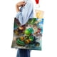 thumbnail image 4 of Yoshi Bolso de tela con estampado de lienzo para mujer, bolsa de compras reutilizable y estética, con cremallera interior, regalo para mujer, 35 × 40 cm., 4 of 6