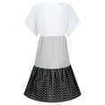 thumbnail image 4 of CHOK Robe Grande Taille pour Femmes Col en V Ample Été Manches Courtes Coton et Lin Robe Bleue, 4 of 6