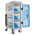 thumbnail image 2 of Metateel Chariot de Chargement pour Ordinateur Portable Entièrement Assemblé à 18 Baies sur Roues, Chariot de Rangement Robuste pour iPad Chromebook Tablette jusqu'à 14 Pouces avec Serrure à Clé, Chargeur et Organisation des Câbles, Gris, 2 of 4