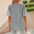 thumbnail image 5 of DondPO Womens Tees Summer Tops Trendy Oversized 2025 Crewneck Casual Color Block Striped Womens Shirts Blouses Womens Graphic Tees T Shirts for Women Loose Fit, 5 of 7