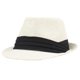thumbnail image 1 of Moda Hombres Mujeres Sombrero de Paja Cinta de contraste Fedora Sombrero rizado Unisex Panamá J CACAGOO  Sombrero de copa, 1 of 7