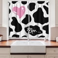thumbnail image 2 of Ambesonne Cow Print Kitchen Curtains, Camouflage Pattern, 55"x39", Pink Black White, 2 of 3