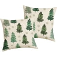 thumbnail image 2 of Christmas Pillow Covers 16x16 Inch Green Xmas Pine Tree Snowflake Throw Pillows for Couch Soft Durable Cushion Covers Farmhouse Winter Holiday Pillow Cases for Bed Sofa Decor Set of 2, 2 of 6