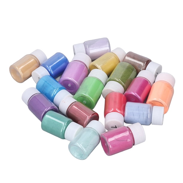 Pigmento metálico en polvo, 18 colores, seguro, inofensivo, pigmentos metálicos en polvo de mica para manualidades, fabricación de joyas de resina