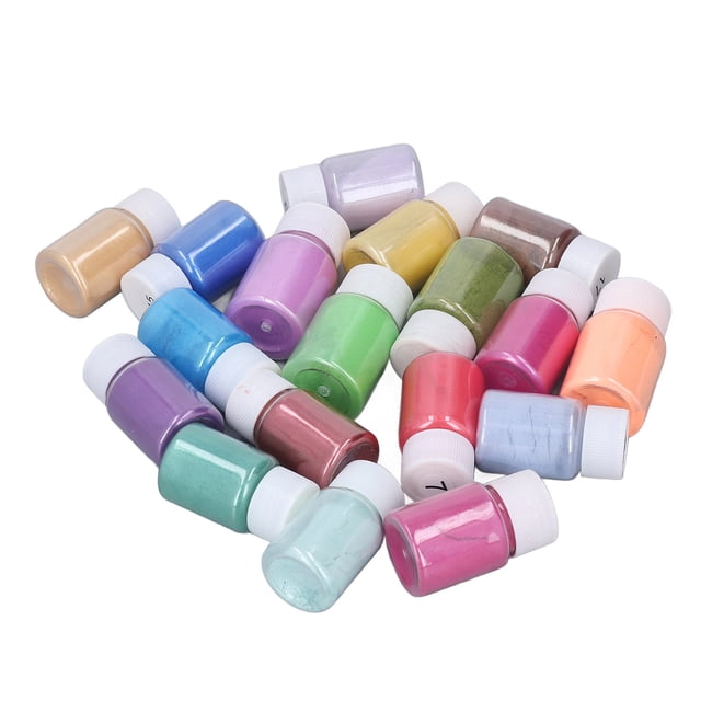 Pigmento metálico en polvo, 18 colores, seguro, inofensivo, pigmentos metálicos en polvo de mica para manualidades, fabricación de joyas de resina