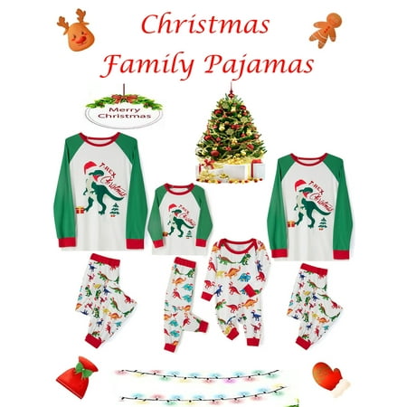 

Family Christmas Pyjamas Set Outfits Xmas Matching Dinosaur Printed Sleepwear Nightwear Pjs Clothes Set for Kids Adults Baby