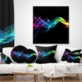 thumbnail image 4 of Designart Abstract Ribbon Waves on Black - Abstract Throw Pillow - 16x16, 4 of 5