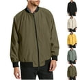 thumbnail image 5 of Gpaecead Manteau d'Hiver pour Hommes Couleur Unie Extérieur Escalade Sport Course Poche Fermeture Éclair Manches Raglan Vestes, 5 of 5