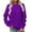 Purple, variant on Odeerbi Solid Color Sweatshirt for Women Long Sleeves Casual Solid Color Crewneck Pullover Sweatshirt Tunic Tops Khaki