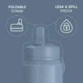 thumbnail image 2 of Hydrapeak 26oz Sport Insulated Water Bottle with Straw or Chug Lid, Leak & Spill Proof, Keeps Drinks Cold for 24 Hours, Hot for 12 Hours, Premium Stainless Steel Water Bottles (26oz, Modern Blue), 2 of 9