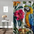 thumbnail image 2 of Orinice Decorative Bath Curtain Bird Parrot Paradise Texture Flowers Pattern Random Vacation Nature Textures Graphic Africa Floral Waterproof Shower Curtain Bathroom Accessories  36x72, 2 of 7