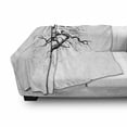 thumbnail image 3 of Tree Soft Flannel Fleece Throw Blanket, Illustration of an Autumn Tree with Dried Branches Dramatic Nature Print, Cozy Plush for Indoor and Outdoor Use, 50" x 70", Black White, by Ambesonne, 3 of 6