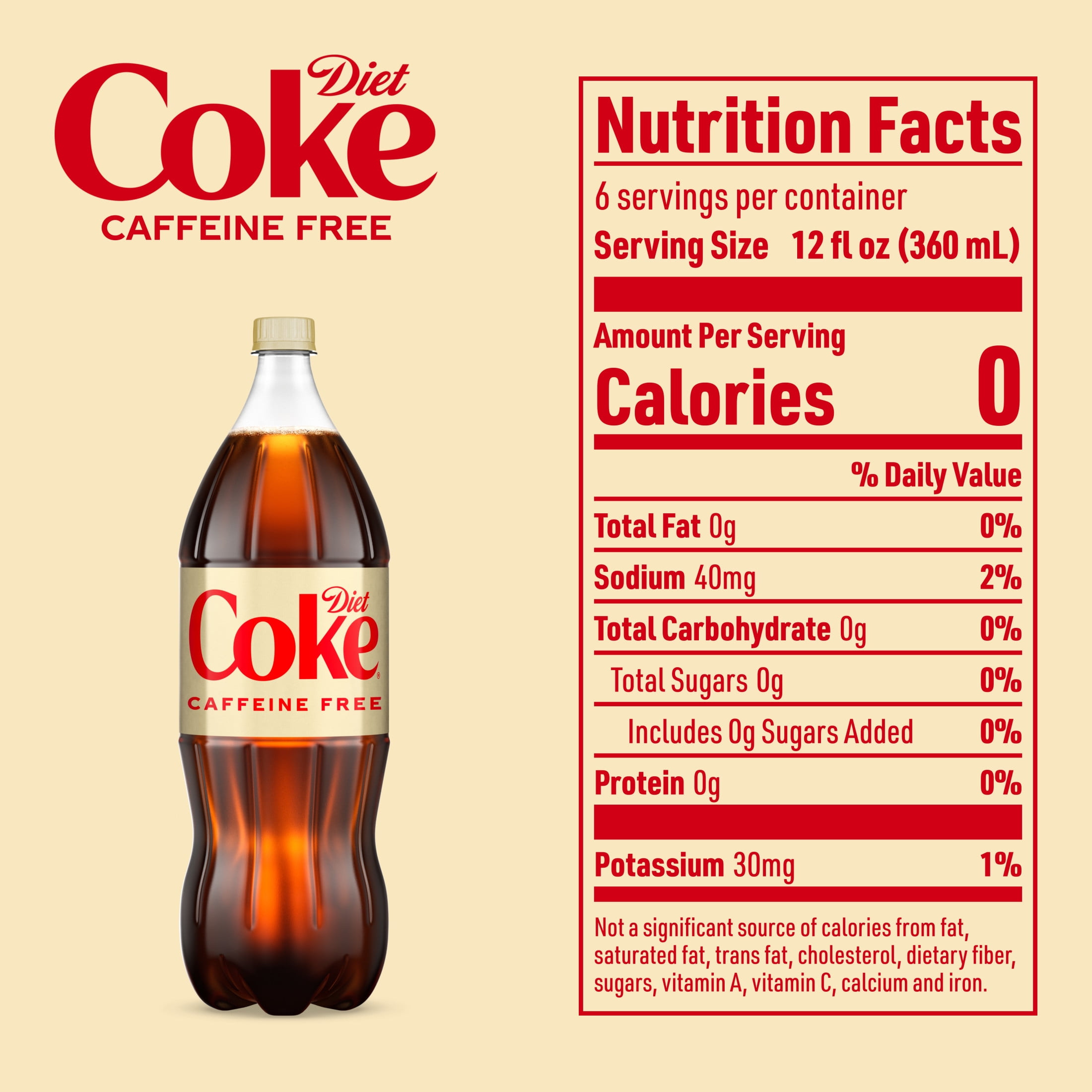 Diet Coke Caffeine-Free Soda Pop Bottle, 2 Liters