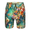 thumbnail image 3 of Logiee Colorful World Map Print Mens Swim Trunks Quick Dry Board Shorts,Breathable Hawaii Beach Shorts Swimwear Bathing Suits-Large, 3 of 6