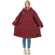 Oversized Hoodie Blanket Sweatshirt,Super Soft Warm Comfortable Fleece Giant Pullover with Large Front Pocket,for Adults Men Women Teenagers Kids Wife Girlfriend