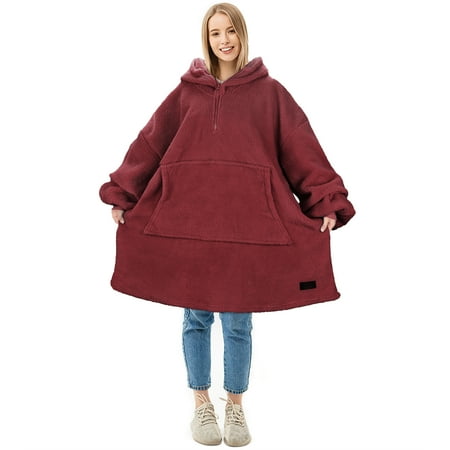 Oversized Hoodie Blanket Sweatshirt,Super Soft Warm Comfortable Fleece Giant Pullover with Large Front Pocket,for Adults Men Women Teenagers Kids Wife Girlfriend