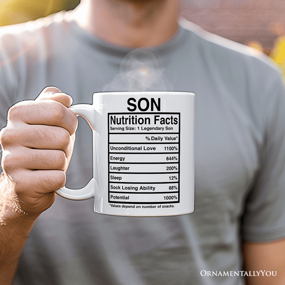 Son Nutrition Facts Personalized Mug, Birthday Gift with Custom Name