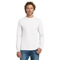 thumbnail image 3 of Gildan Men Long Sleeve Crewneck T-Shirt, Heavy Cotton Classic Fit White Tee, 3 Pack, S, 3 of 7