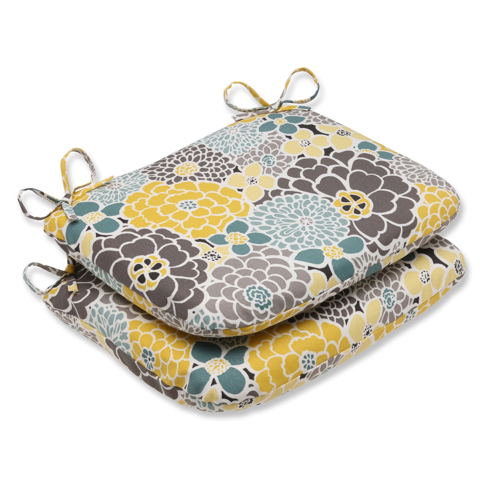 Pillow Perfect Outdoor/ Indoor Full Bloom Rounded Corners Seat Cushion
